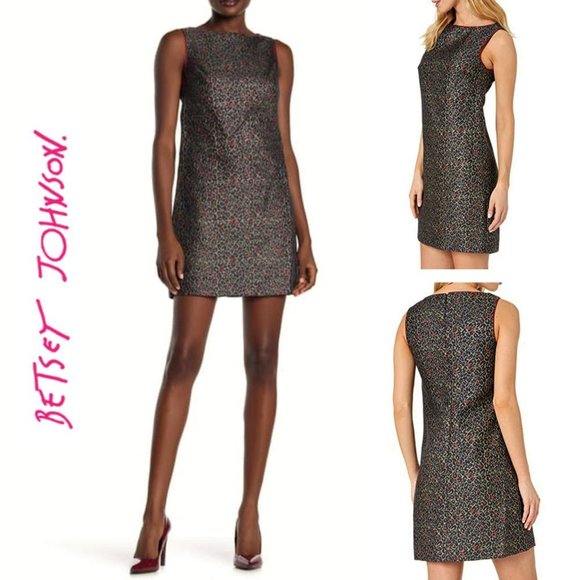 Betsey Johnson Dresses & Skirts - NWT Betsey Johnson Metallic Leopard Print Cocktail Party Mini Shift Dress